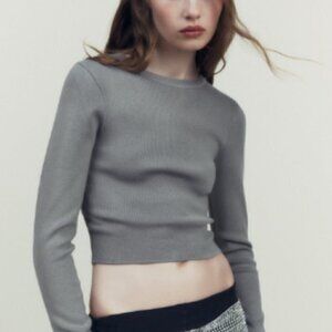 zara Basic Rib Knit Sweater Size Small